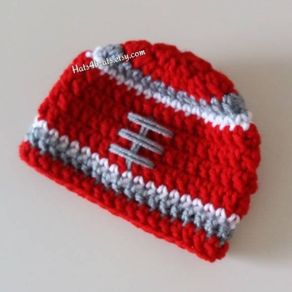 Ohio State Baby Hat, Ohio State Crochet Hat, Newborn Ohio State Hat, Football Hat, Baby Photo Prop, Ohio State, Crochet Hat, Baby Gift