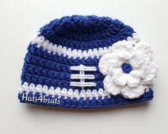 Indianapolis Colts Hat, Baby Girl Colts Hat, Baby Photo Prop Football Hat, Newborn Indianapolis Crochet Hat, Infant Football Hat, Crochet