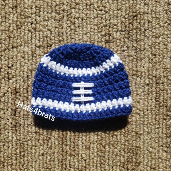 Baby Indianapolis Colts Hat, Crochet Colts Hat, Indianapolis Colts Football Hat, Newborn Colts Photo Prop, Infant Indianapolis Colts, Baby