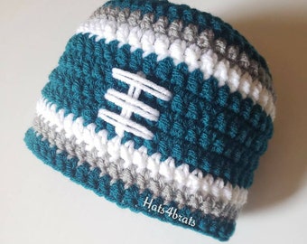 Philadelphia Eagles Hat, Newborn Eagles Hat, Infant Crochet Eagles Hat, Baby Philadelphia Eagles Photo Prop, Baby Photo Prop, Baby Boy Hat