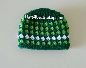 St. Patrick's Day Hat, Baby St. Patricks Day Hat, St. Patrick's Day Photo Prop, Baby Boy St. Patricks Day, St. Patrick's Day  Crochet Hat