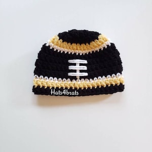 New Orleans Saints Baby Hat, Crochet Saints Hat, New Orleans Saints Football Hat, Baby Boy Saints Football Hat, Newborn Saints Photo Prop