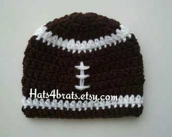 Baby Crochet Football Hat, Crochet Football Hat, Newborn Football Hat, Football Beanie Hat, Infant Football Hat, Baby Photo Prop, Boys Gift