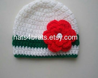 Christmas Hat, Baby Girl Christmas Hat, Christmas Hat, Christmas Photo Prop, Newborn Christmas Hat, Infant Christmas Hat, Newborn Photo Prop