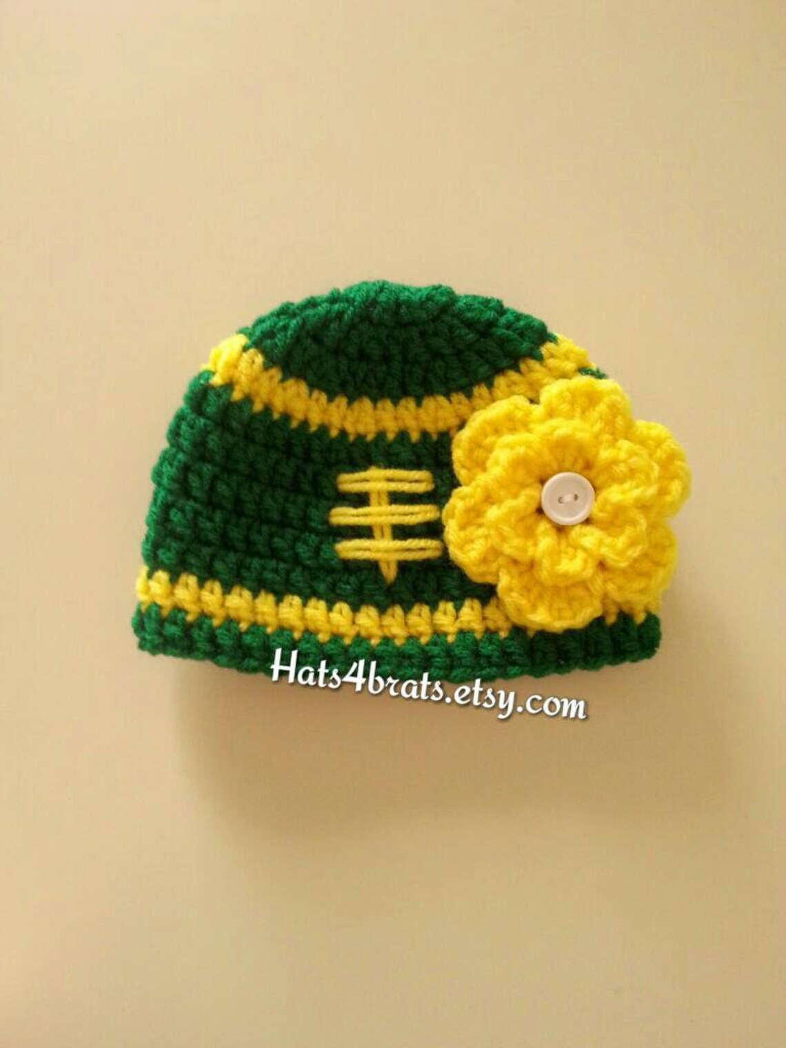Baby Girls Green Bay Packer Hat Crochet Football Hat Baby - Etsy