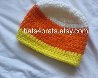 Crochet Candy Corn Hat, Halloween, Baby Halloween, Baby Photo Prop, Newborn Halloween, Fall Hat