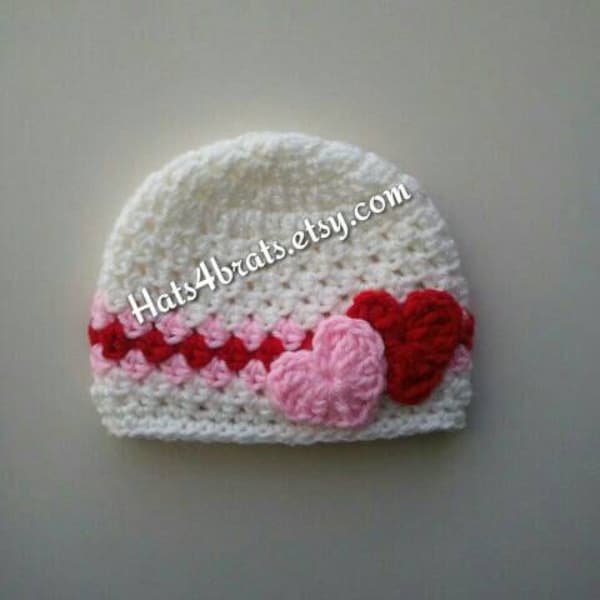 Valentinstag häkeln Hut, Baby Valentinstag Hut, Neugeborene Valentinstag Hut, Säugling Valentinstag Hut, Neugeborene Valentinstag Foto Requisite