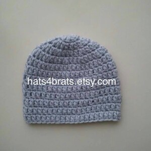 Baby Boy Hat, Crochet Boys Hat, Infant Crocheted Hat, Boys Beanie Hat, Newborn Photo Prop, Newborn Hat, Baby Shower Gift, Baby Boy Gray Hat
