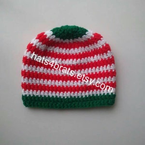 Christmas Baby Boy Hat ,Crochet Beanie Hat, Christmas Hat, Newborn Photo Prop, Infant Christmas Hat