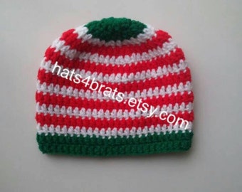 Christmas Baby Boy Hat ,Crochet Beanie Hat, Christmas Hat, Newborn Photo Prop, Infant Christmas Hat