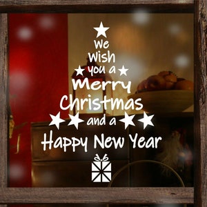Merry Christmas Tree Window Stickers decorations Xmas. Shop,