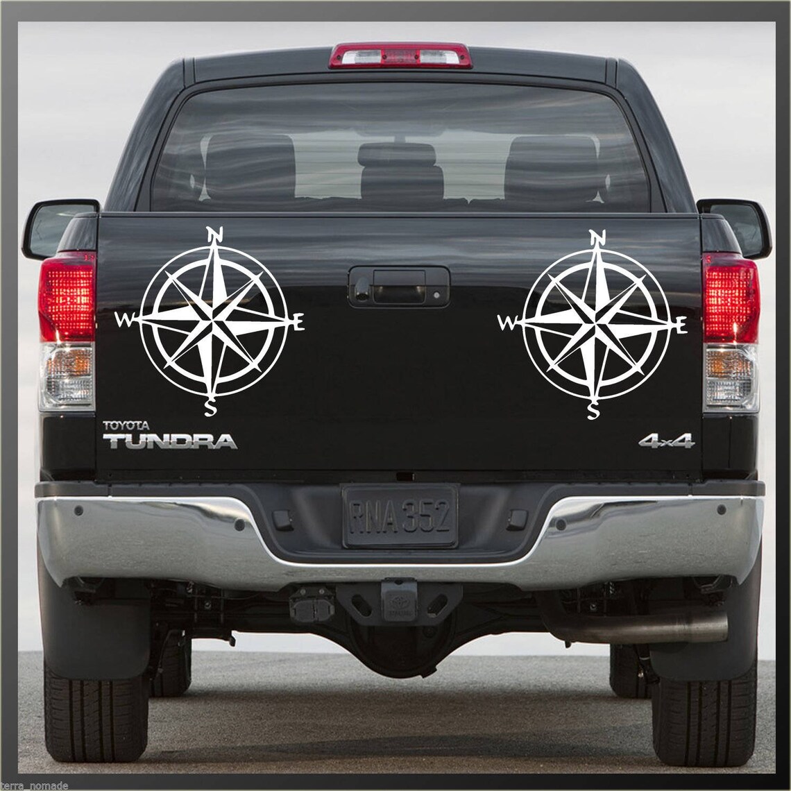 Compass Sticker, Wall Art, Vehicle, Decal, off Road, Overlanding X 2 - Etsy