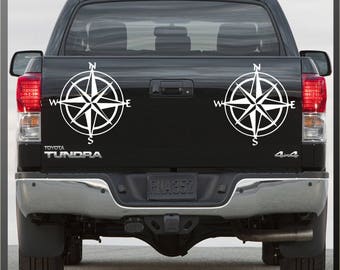 Compass Sticker, Wall Art, Vehicle,  Decal, Off Road, Overlanding x 2