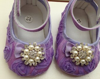 lilac baby shoes