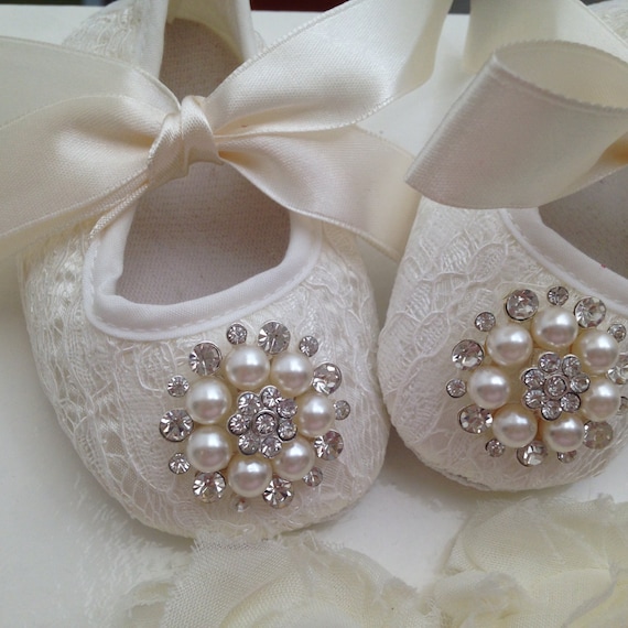 Scarpe bambino in pizzo bianco avorio / off battesimo beige | Etsy Italia