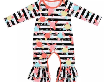 Floral Ruffle Romper: Newborn Baby Girl Coming Home Outfit