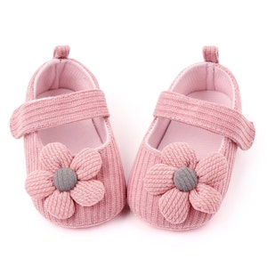 Ballerina shoes, Pink  first walking shoes, Infant cute baby shoes, baby girl flower shoes