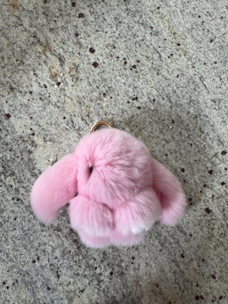 Bunny Plush Keychain: Gold Rabbit Charm - Etsy