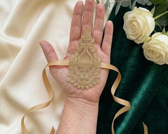 Gold Lace Henna Bracelet Set: set of 2  Traditional Mehndi Accessories