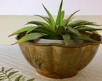 Vintage Brass Cache Pot or Planter Indoor Planter Small Metal Planter Vintage Brass