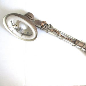 Vintage Industrial Clamp Lamp: Extended Arm Flourescent & Incandescent Shop Light
