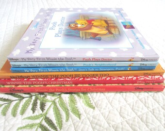 Vintage Set of Six First Edition Winnie the Pooh Book Collection Like New 1990's Classic Children's Books Baby Shower Gifts for Grandparents