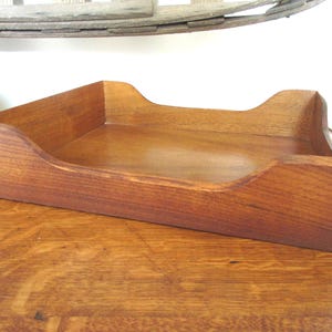 Vassoio portadocumenti vintage in legno extra-bello, organizer da scrivania in scatola, per la festa del papà, in legno di noce, vassoio portadocumenti formato lettera, metà secolo