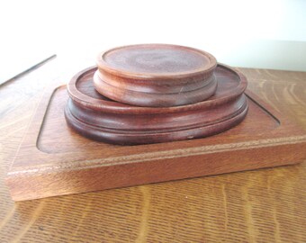 Vintage Set of Three Plant Stands Risers Trivets Round Oval Rectangular Plant Stands Tabletop Plant Stands