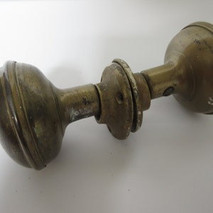 Vintage Brass Double Door Knob Set: Salvaged Restoration Hardware