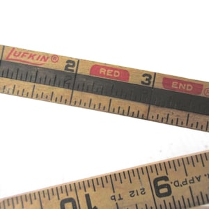 Vintage Lufkin Folding Ruler: Red End Extension Yardstick