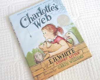 Vintage Charlotte's Web Hardback with Dust Jacket by E. B. White, Published by Harper Collins 1980 Newberry Honors Read Aloud Book