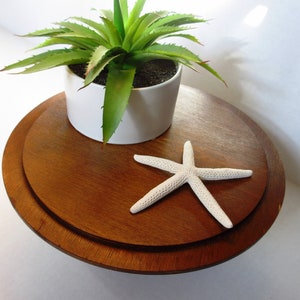 Vintage Treenware Wooden Pedestal Stand Kitchen Storage and Display Counter Stand Cake Stand