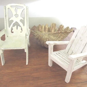 Vintage Miniature Adirondack Chair: Wooden Doll Furniture