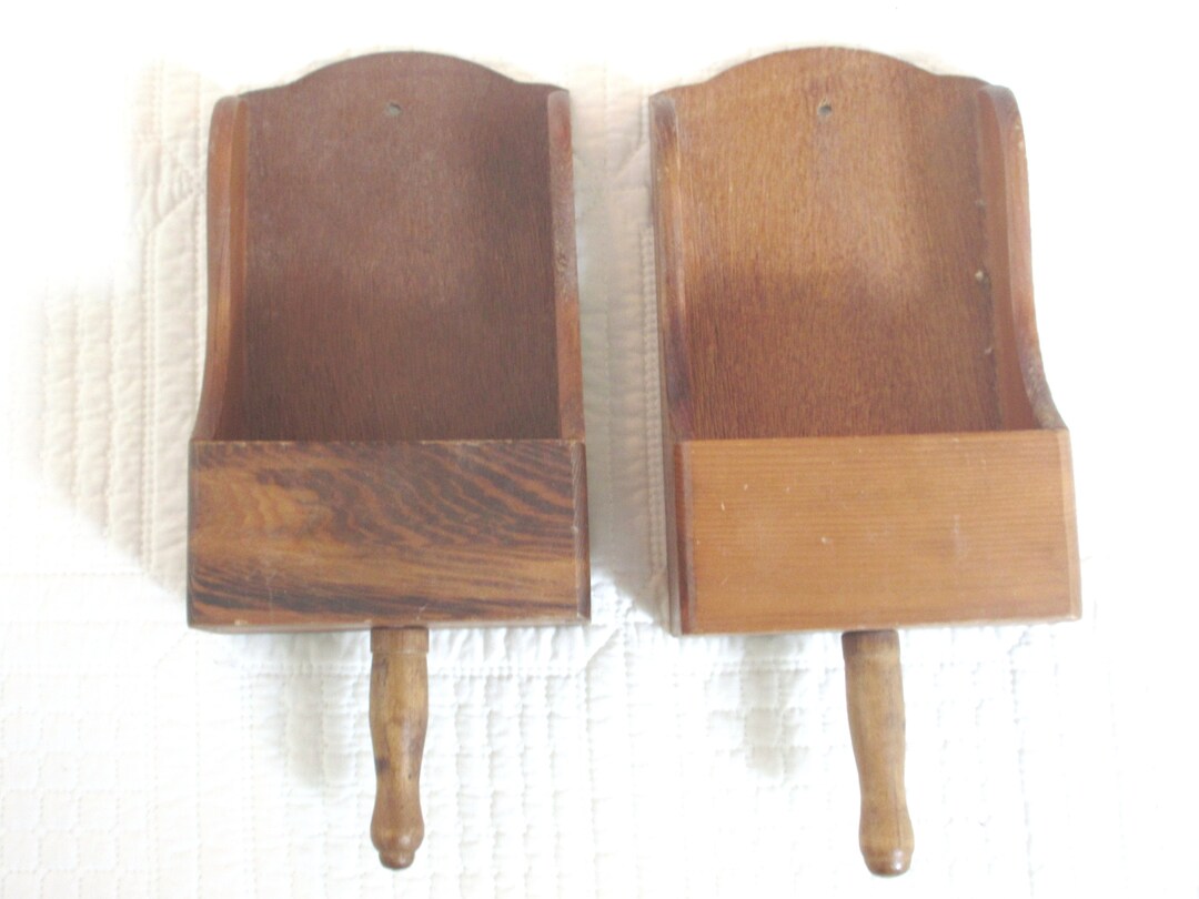 Vintage Wooden Candle Box Wall Box Hanging Box Wall Pocket Etsy