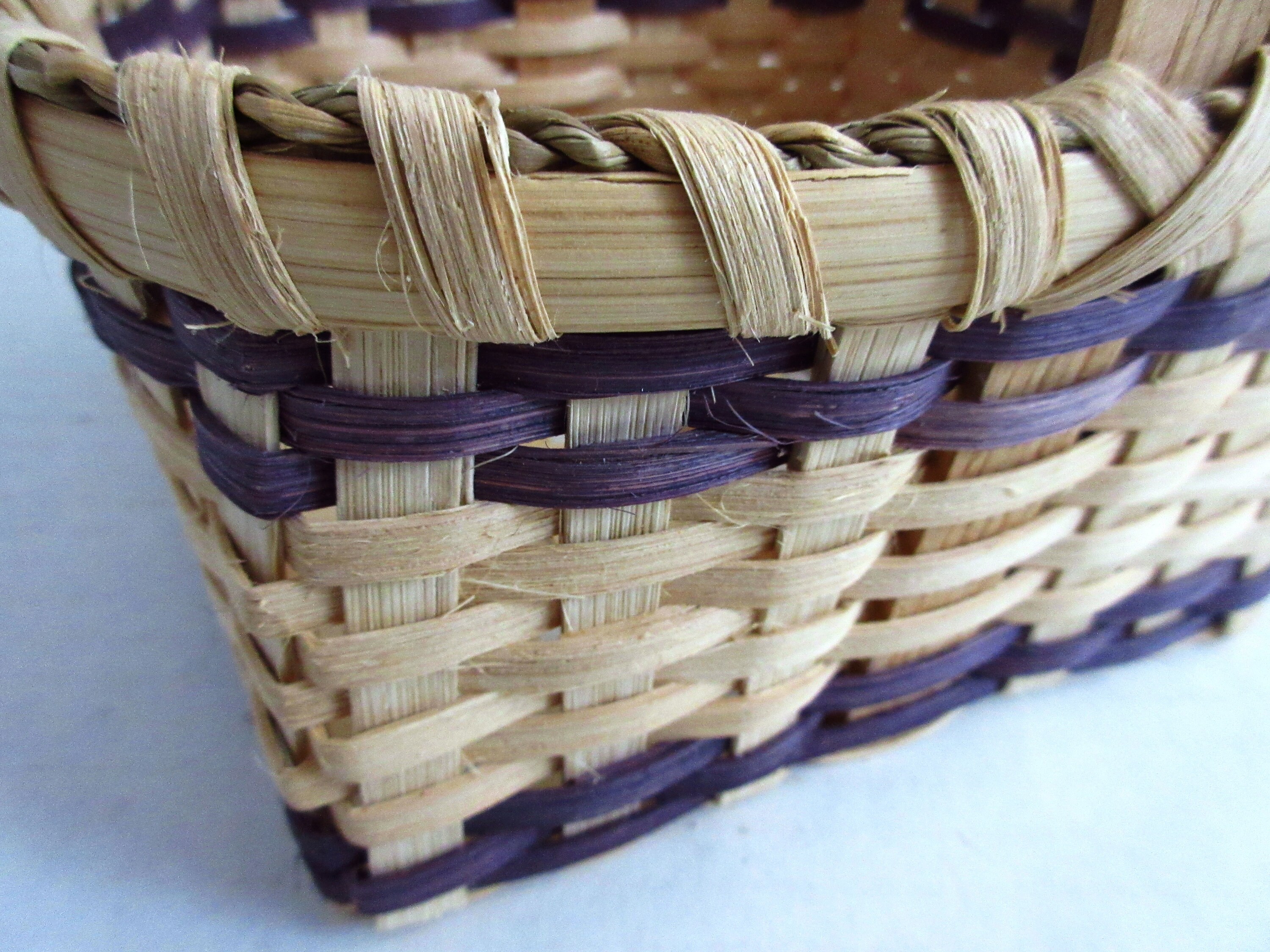 Vintage Square Handwoven Basket with Handle Napkin Basket Etsy
