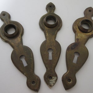 Vintage Brass Door Handle Escutcheons: Restoration Hardware, Set of 3