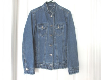 Vintage Blassport Bill Blass Denim Jean Jacket Medium Size Denim Jacket Ladies Jean Jacket Medium Wash