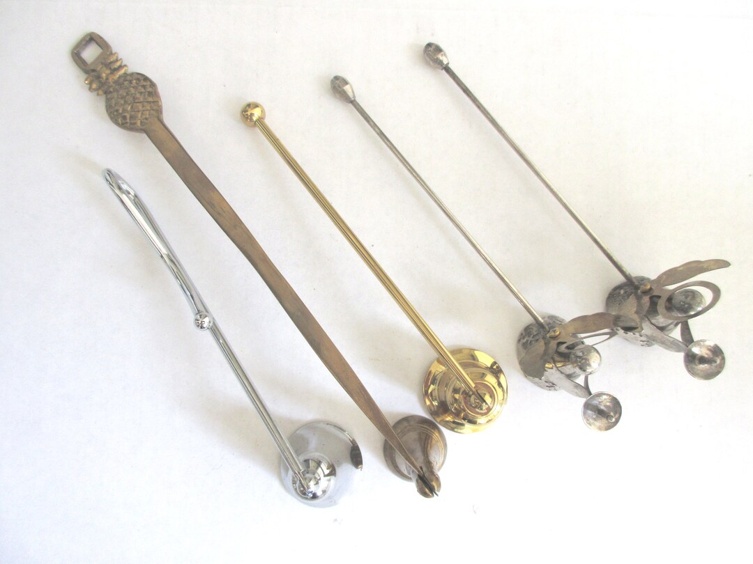 Vintage Candle Snuffers Brass Candle Snuffer Long Handled Snuffer Brass and Silver Snuffers