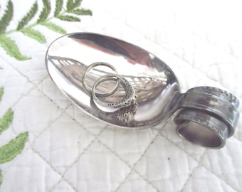 Vintage Silver-plated Spoon Ring Dish Old Spoon Art Repurposed Spoon Change Dish Metal Art