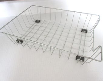Vintage Letter Size Wire Basket: MCM Desk Paper Organizer