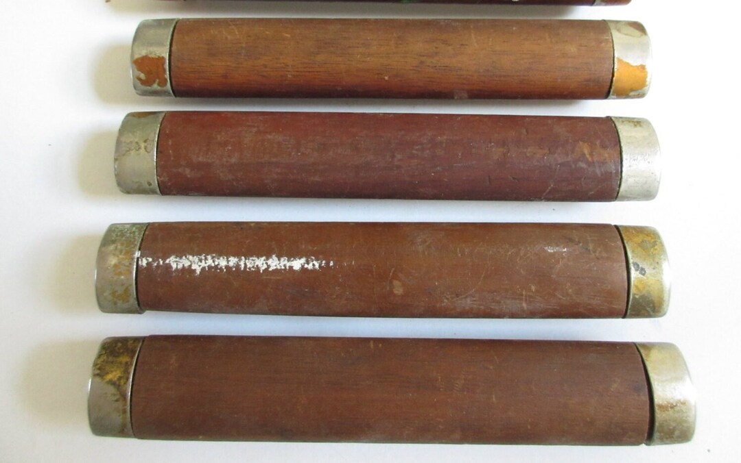 Vintage Set of 4 Desk Drawer Handles Vintage Hardware Wood and Etsy