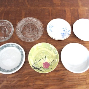 Vintage Butter Pats, Change or Ring Dishes: Your Choice Glass or Ceramic