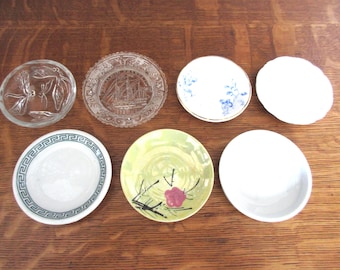 Vintage Butter Pats, Change or Ring Dishes: Your Choice Glass or Ceramic
