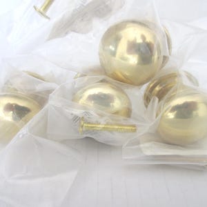 Vintage Liberty Brass Cabinet Knobs: Round Shiny Gold (New Old Stock)