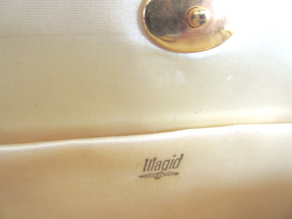 Vintage Small Magid Clutch Gold Metallic Fabric C… - image 7