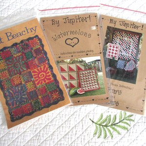 Vintage Quiltmönster: Jupiter och Karen Stone | Beachy, Stjärnor och Rosetter, Vattenmelon