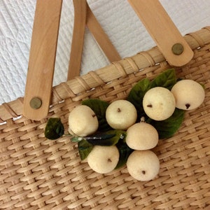 Vintage Woven Basket with Handles: Farmhouse Fruit Decor