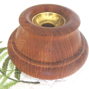 Vintage Dansk JHQ Staved Teak Candleholder Candle Holder Mid Century Modern MCM Jens Harald Quistgaard Design