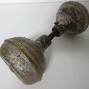 Vintage Brass Door Knob Set: Salvaged Double Door Hardware