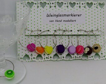 Weinglas-/Kaffeetassen Markierer Mini Macarons Muttertag